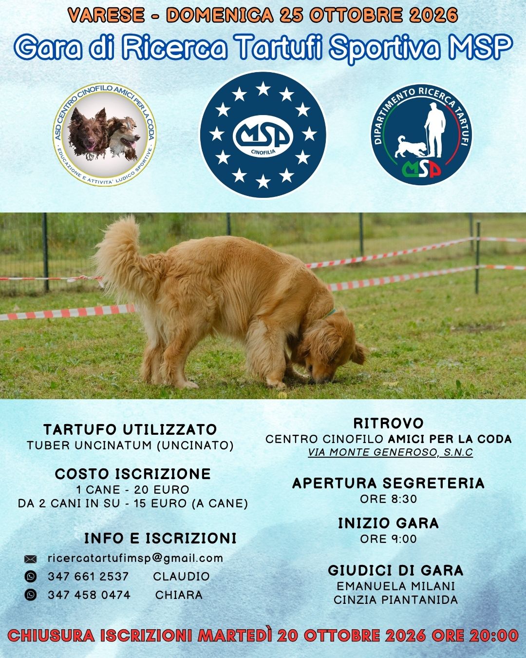 Gara Ricerca Tartufi Sportiva MSP 25/10/2026Il 